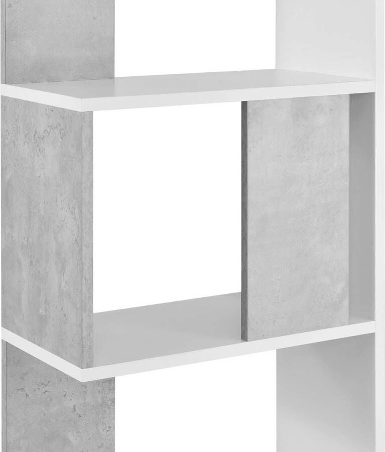 In And Outdoormatch Boekenkast Plank Johnathon 159x45x23 5 cm Wit en Betonkleur Decoratief Design - Foto 2
