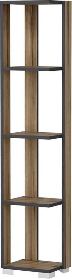 In And Outdoormatch Boekenkast Plank Kellen 153x34x26 cm Eiken Spaanplaat Met Planken Praktische Boekenkast - Foto 2