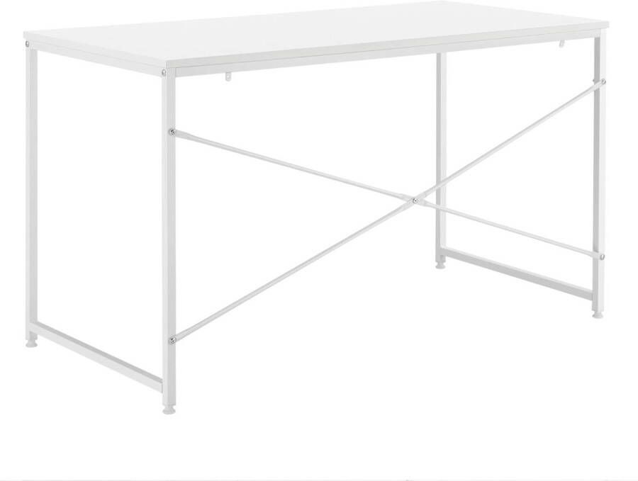 In And Outdoormatch Bureau Jarret 120x60x72 cm Spaanplaat en Metaal Wit Modern Design