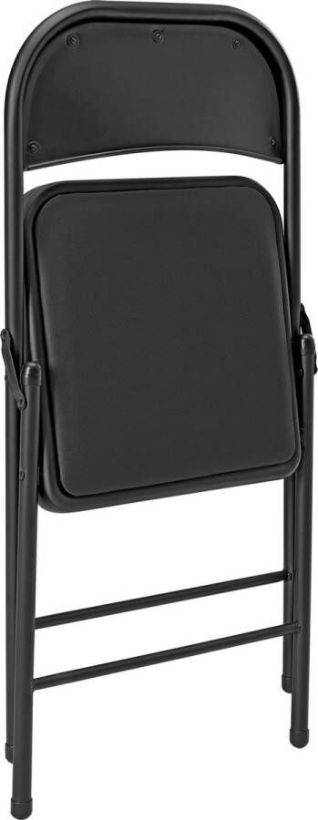 In And Outdoormatch Bureaustoel Katelyn Klapstoel Opvouwbaar 80x46x50 cm Set van 6 Zwart Modern design - Foto 2
