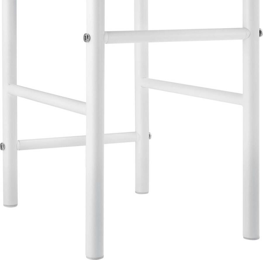 In And Outdoormatch Dressboy Duane Kledingrek Stoel 107x45x45 cm Metaal en MDF Wit Modern Design - Foto 2