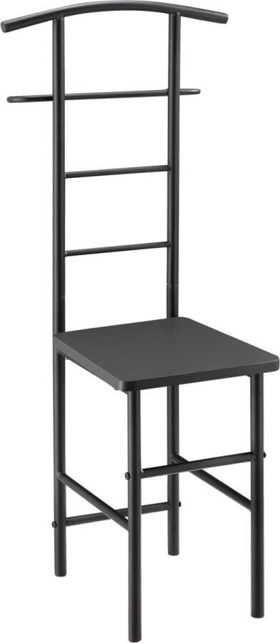 In And Outdoormatch Dressboy Leta Kledingrek Stoel 107x45x45 cm Metaal en MDF Donkergrijs Modern Design