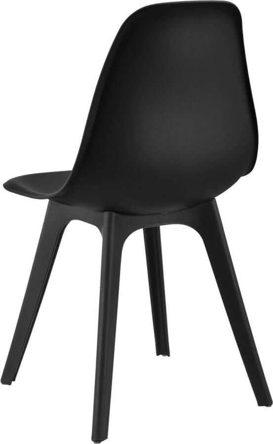 In And Outdoormatch Eethoek Darryl Glazen eettafel Met 4 zwarte stoelen Hoogwaardig design Stijlvolle uitstraling