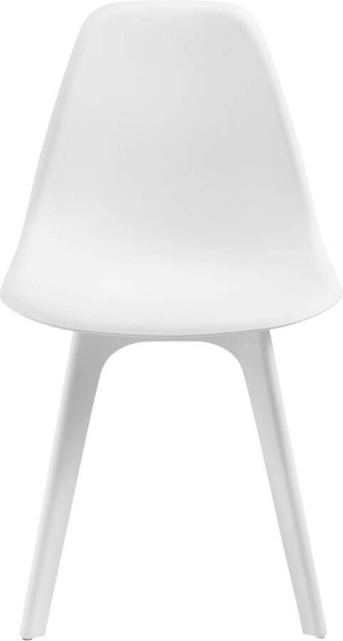In And Outdoormatch Eethoek Frederic Glazen eettafel Met 4 witte stoelen Hoogwaardig design Stijlvolle uitstraling