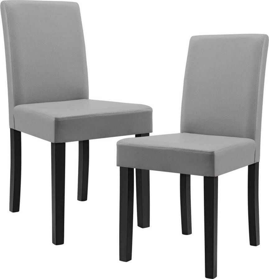 In And Outdoormatch Eetkamerstoel Set van 2 Kunstleer Lichtgrijs Stabiele houding Modern design