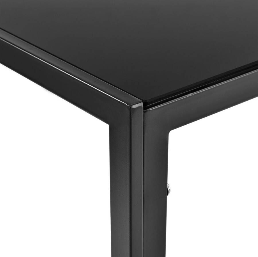 In And Outdoormatch Eettafel Annabelle Gehard Glas 8 mm 105x60x75 cm Zwart Luxe Look - Foto 2