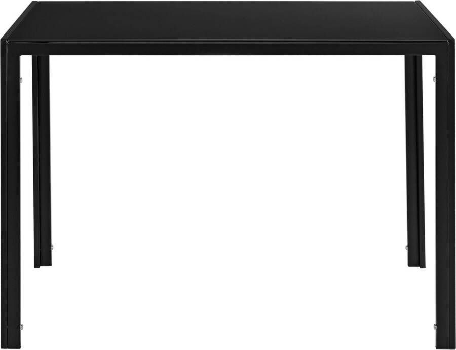 In And Outdoormatch Eettafel Annabelle Gehard Glas 8 mm 105x60x75 cm Zwart Luxe Look