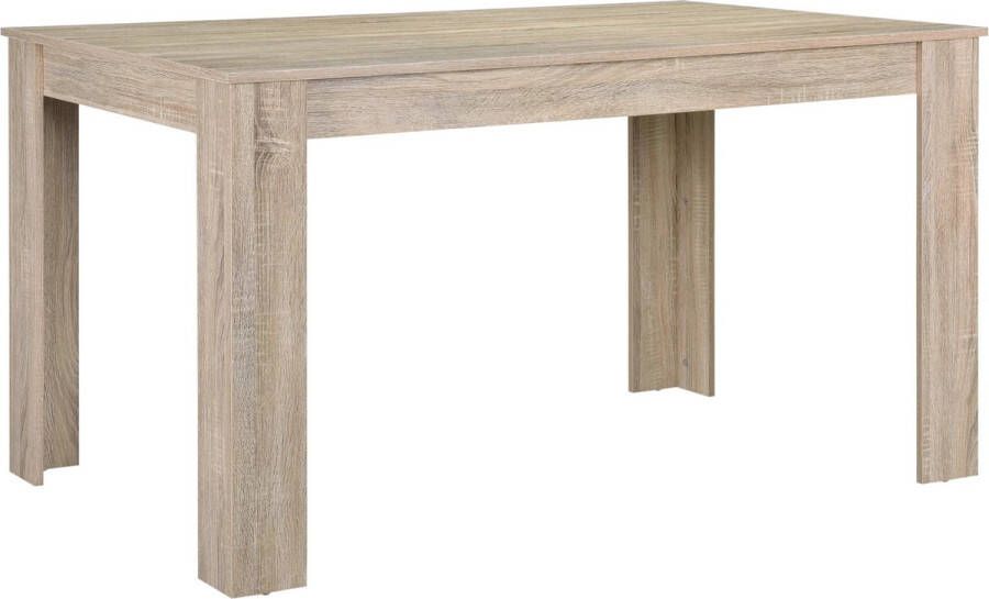 In And Outdoormatch Eettafel Junius Landelijke Stijl 140x90x77 cm Licht Eiken Modern Design