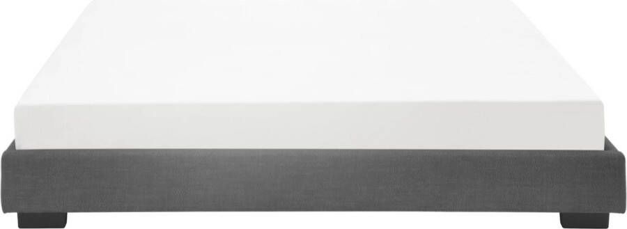 In And Outdoormatch Houten bed Jesus Laag Imitatieleer Met bedbodem 140x200 cm Zwart Klassiek design