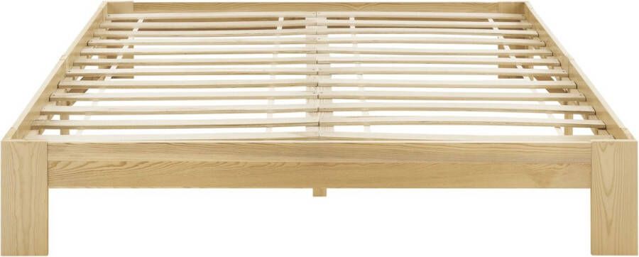 In And Outdoormatch Houten Bed Lenora Grenen Met Matras 140x200 cm Houtkleurig Made in the EU Slijtvast