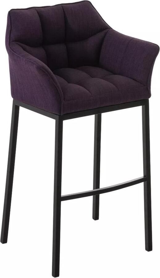 In And Outdoormatch Barkruk Allan Midnight Purple Met rugleuning en armleuning Ergonomisch Set van 1 Deluxe