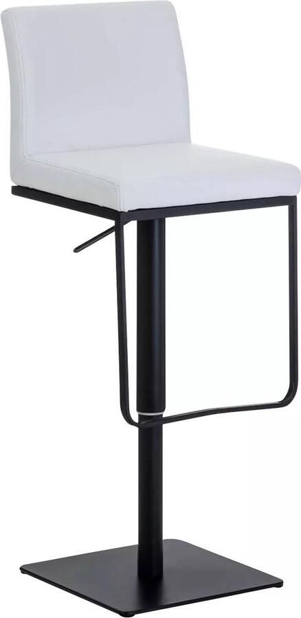 In And Outdoormatch Barkruk Armani Wit Kunstleer Comfortabel Modern Design Rugleuning Voetensteun Gestoffeerde Zitting 360 Rotatie