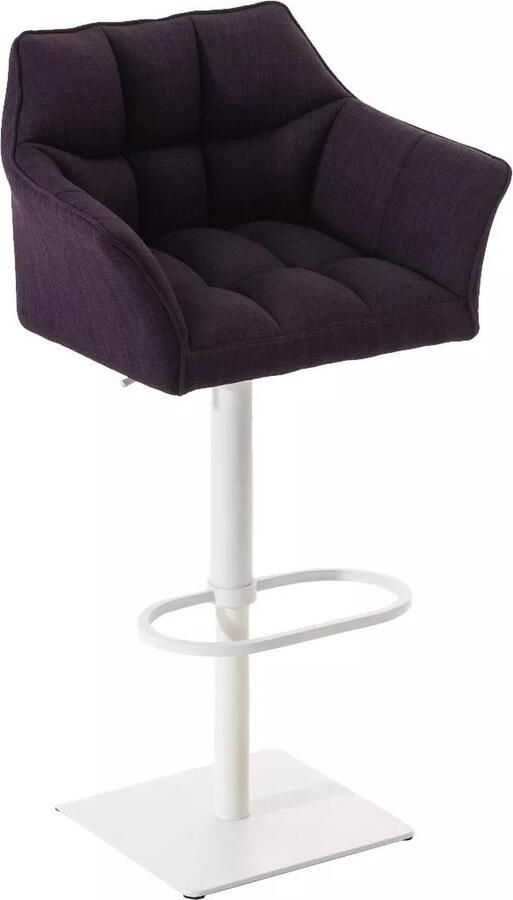 In And Outdoormatch Barkruk Fausto Midnight Purple Met rugleuning en armleuning Ergonomisch Set van 1 In hoogte verstelbaar Deluxe