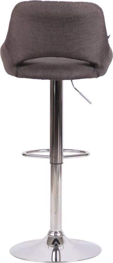 In And Outdoormatch Barkruk Hipo Donkergrijs chroom Jovani Stof Zithoogte 60-81cm Ergonomische barstoelen In hoogte verstelbaar Set van 1 Met rugleuning Voor keuken en bar