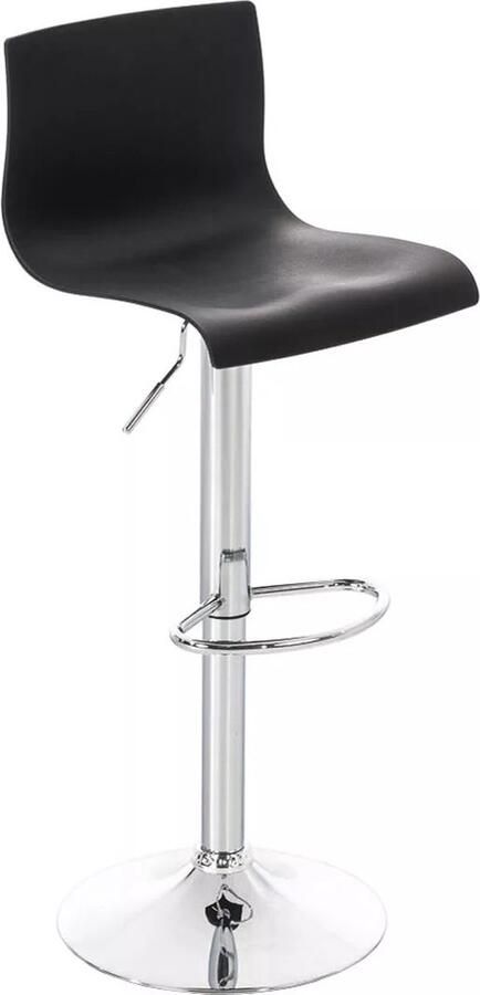 In And Outdoormatch Barkruk Janelle zwart kunststof zitting chromen poten in hoogte verstelbaar zithoogte 59 tot 80 cm deluxe