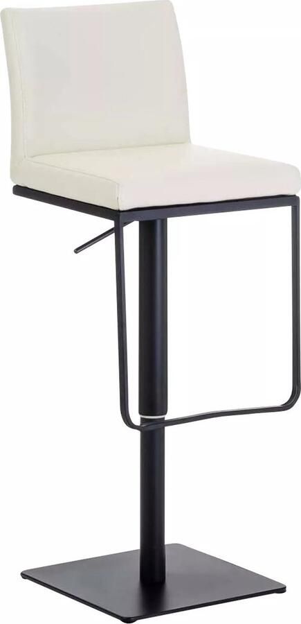 In And Outdoormatch In En OutdoorMatch Barkruk Lynsay Wit Kunstleer Comfortabel Modern Design Rugleuning Voetensteun Gestoffeerde Zitting 360 Rotatie