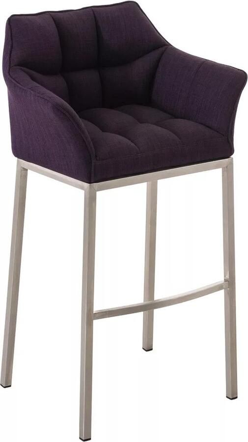 In And Outdoormatch Barkruk Marcel paars polyester Met rug en armleuning Ergonomisch Set van 1 Deluxe