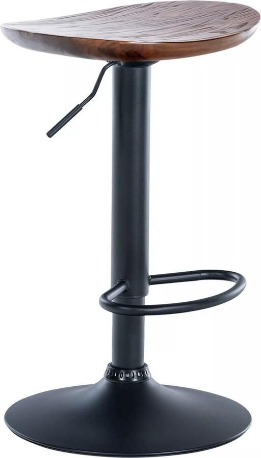 In And Outdoormatch Barkruk Melvina Donkerbruin hout Zithoogte 56-80 cm Set van 1 Zonder rugleuning In hoogte verstelbaar Keuken en bar Ergonomische barstoelen