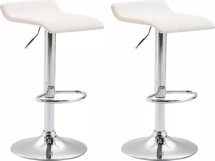 In And Outdoormatch Barkruk Raymundo Cade Wit Modern Design Set van 2 Voetsteun Voor Keuken en Bar Gestoffeerde Zitting