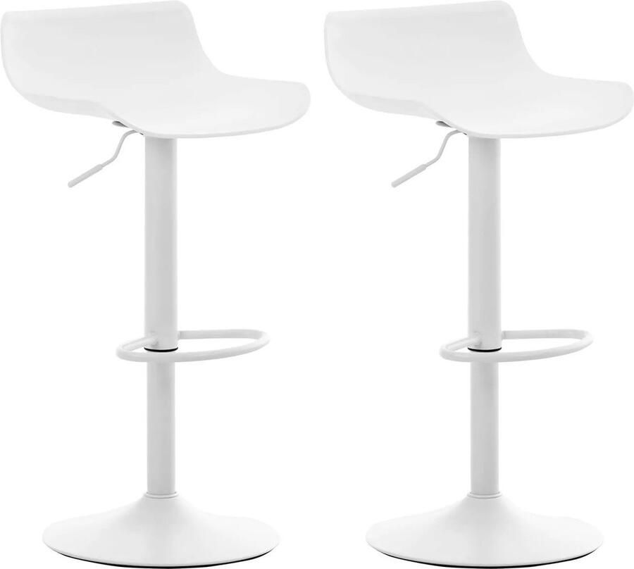 In And Outdoormatch Barkruk Reanna Wit Chroom Modern Design Voetsteun Voor Keuken en Bar Kunststof Zitting