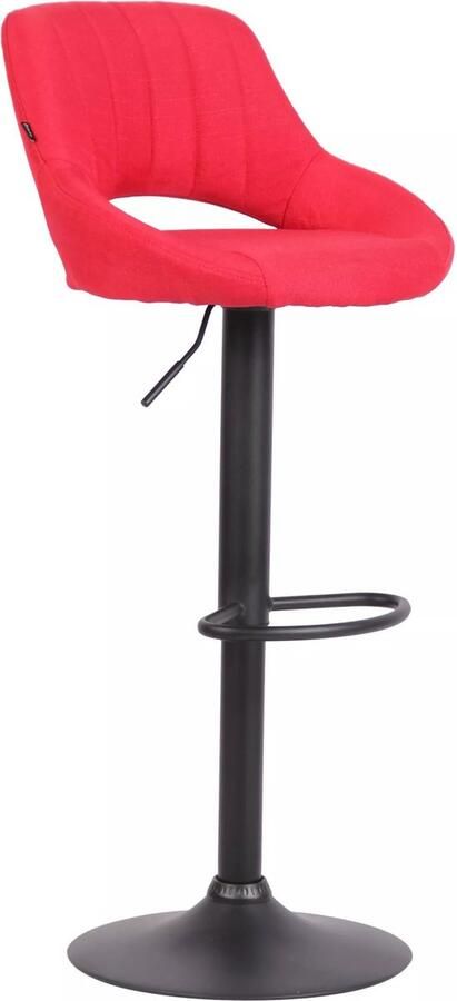In And Outdoormatch Barkruk Red Oceane Stof 60-81cm zithoogte Ergonomische barstoelen In hoogte verstelbaar Set van 1 Met rugleuning Voor keuken en bar