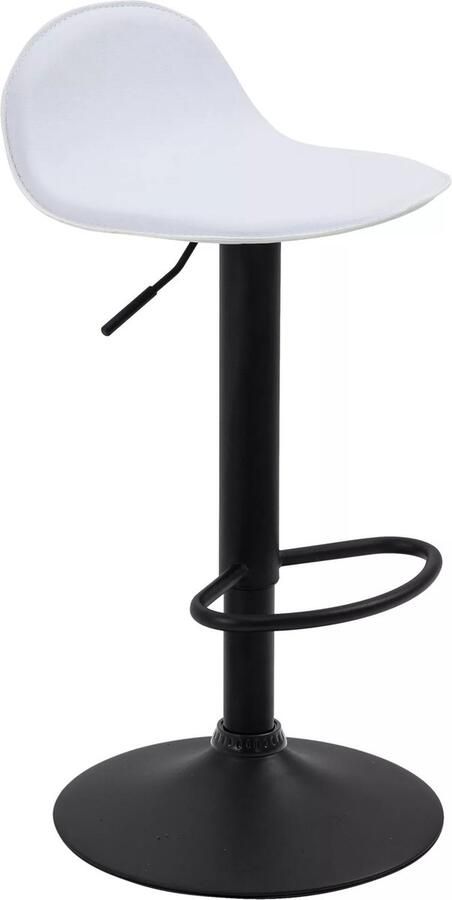 In And Outdoormatch Barkruk Stone Wit Zithoogte 58-79 cm Met rugleuning In hoogte verstelbaar Keuken en bar Set van 1 Ergonomische barstoelen