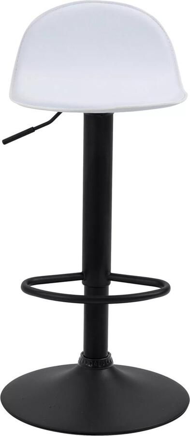 In And Outdoormatch Barkruk Stone Wit Zithoogte 58-79 cm Met rugleuning In hoogte verstelbaar Keuken en bar Set van 1 Ergonomische barstoelen - Foto 2