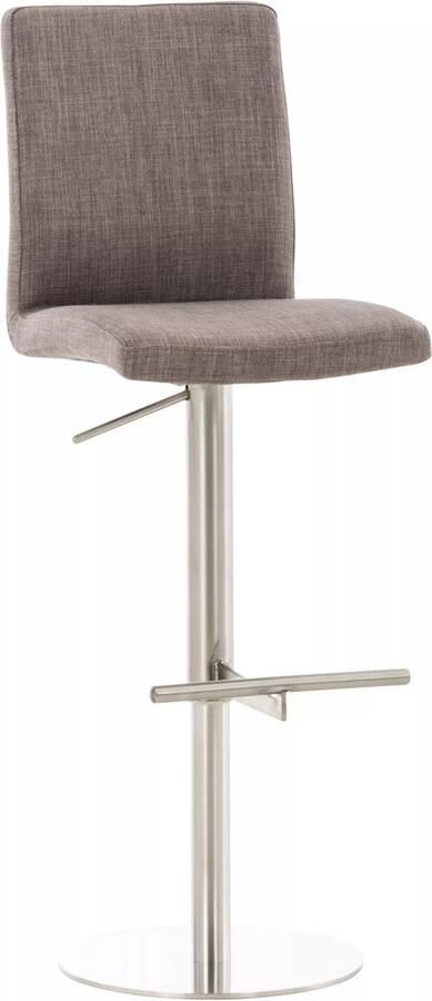 In And Outdoormatch Barkruk Weston Waldo Bruin RVS Modern Design Rugleuning Voetensteun Voor Keuken en Bar Gestoffeerde Zitting