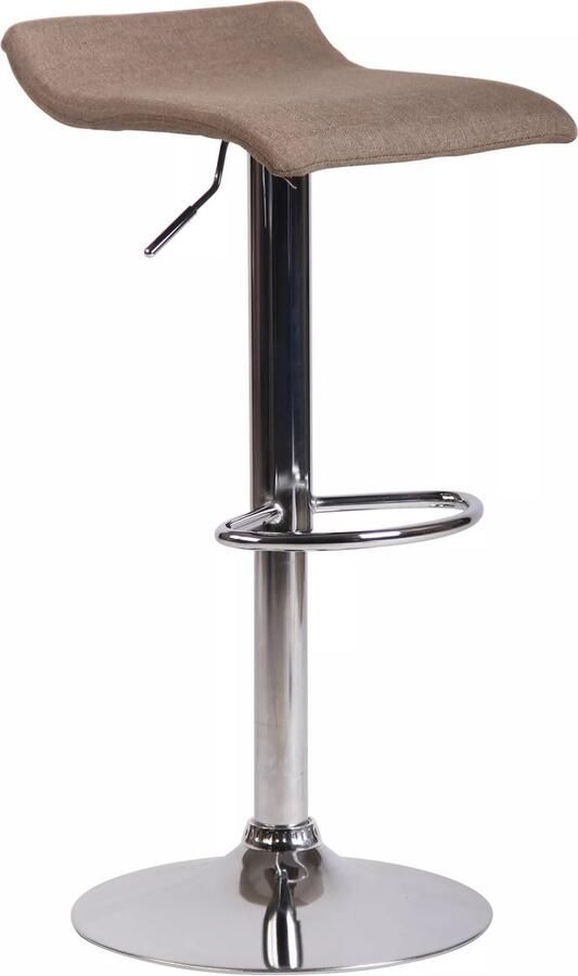 In And Outdoormatch In En OutdoorMatch Barkruk Whitney Bruin Chroom Minimalistisch Design Set van 1 Voetensteun Voor Keuken en Bar Gestoffeerde Zitting