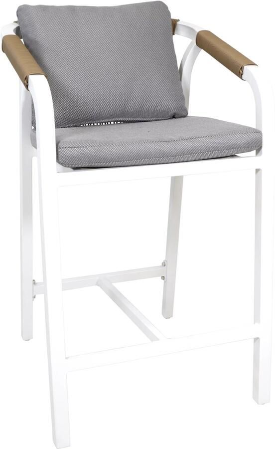 In And Outdoormatch Barkruk Wit Aluminium Touwmotief 58x63 5x98 cm