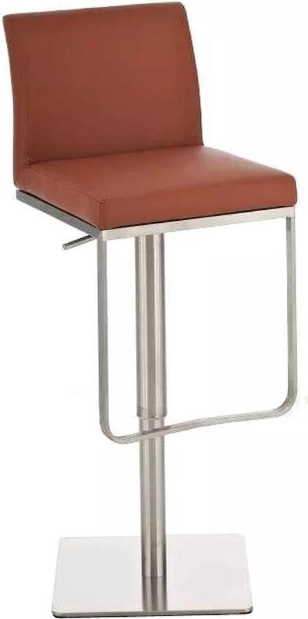 In And Outdoormatch Barstoel Abraham Met rugleuning Set van 1 Ergonomisch Barstoelen voor keuken of kantine Bruin Zithoogte 58-82cm
