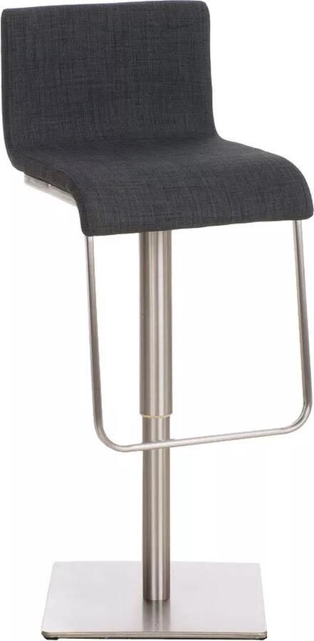In And Outdoormatch Barstoel Bill In hoogte verstelbaar RVS Barkruk met rugleuning Set van 1 Ergonomisch Barstoelen voor keuken of kantine Donkerblauw Zithoogte 55-78 cm