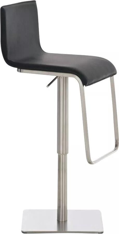 In And Outdoormatch Barstoel Coy In hoogte verstelbaar Barkruk met rugleuning Set van 1 Ergonomisch Barstoelen voor keuken of kantine Zwart Zithoogte 55-78 cm
