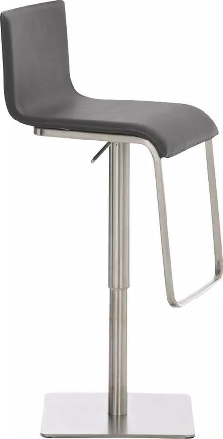 In And Outdoormatch Barstoel Lenora In hoogte verstelbaar Barkruk met rugleuning Set van 1 Ergonomisch Barstoelen voor keuken of kantine Grijs Zithoogte 55-78 cm