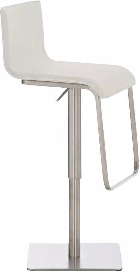 In And Outdoormatch Barstoel Rashad In hoogte verstelbaar Barkruk met rugleuning Set van 1 Ergonomisch Barstoelen voor keuken of kantine Wit Zithoogte 55-78 cm
