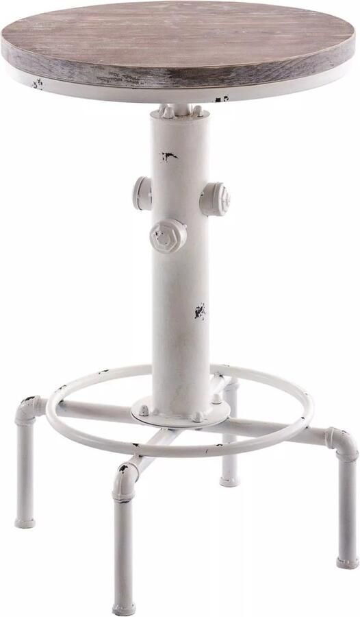 In And Outdoormatch Bartafel Jettie Industrieel Hout Wit 39cm Hoogte Verstelbaar Hoogte 79 100 cm Deluxe