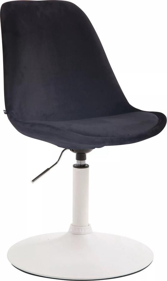 In And Outdoormatch Bezoekersstoel Arvilla Eetkamerstoel Zwart velours Witte Poot Set van 1 Zithoogte 48 cm Deluxe