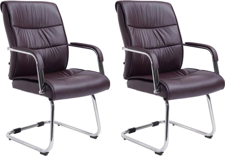 In And Outdoormatch Bezoekersstoel Chantelle Bruin Kunstleer Hoogwaardige bekleding Exclusieve bezoekersstoel Stijlvolle uitstraling