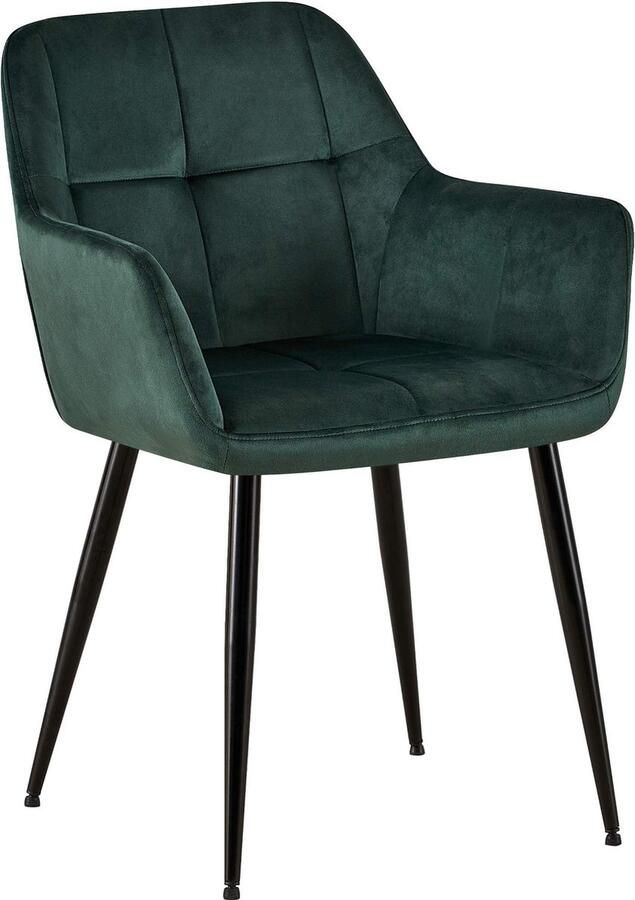 In And Outdoormatch Bezoekersstoel Jameson Groen Bezoekersstoel Fluweel Hoge kwaliteit bekleding Decoratieve stoel Luxe bezoekersstoel