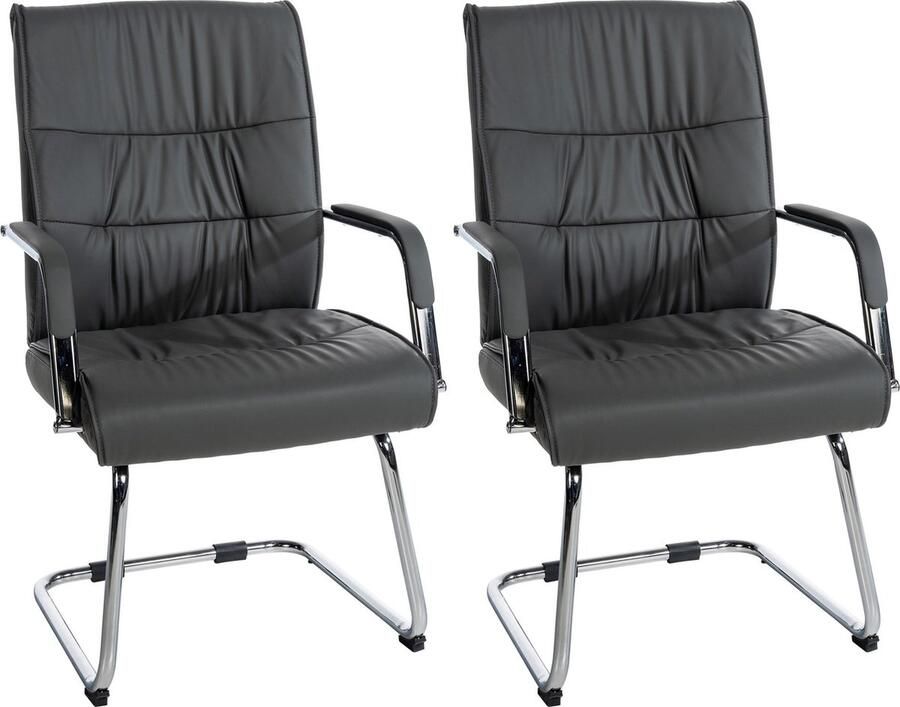 In And Outdoormatch Bezoekersstoel Reverie Grijs Kunstleer Hoogwaardige bekleding Exclusieve bezoekersstoel Stijlvolle uitstraling