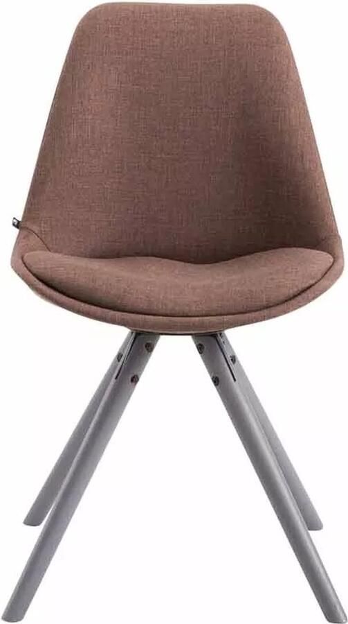In And Outdoormatch Bezoekersstoel Vicky Eetkamerstoel Bruine stof Grijze Poten Set van 1 Zithoogte 48 cm Deluxe