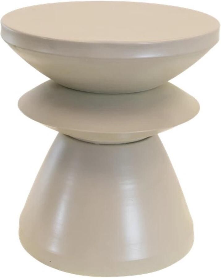 In And Outdoormatch Bijzettafel Ø36x39 5 cm Lichtgrijs Staal