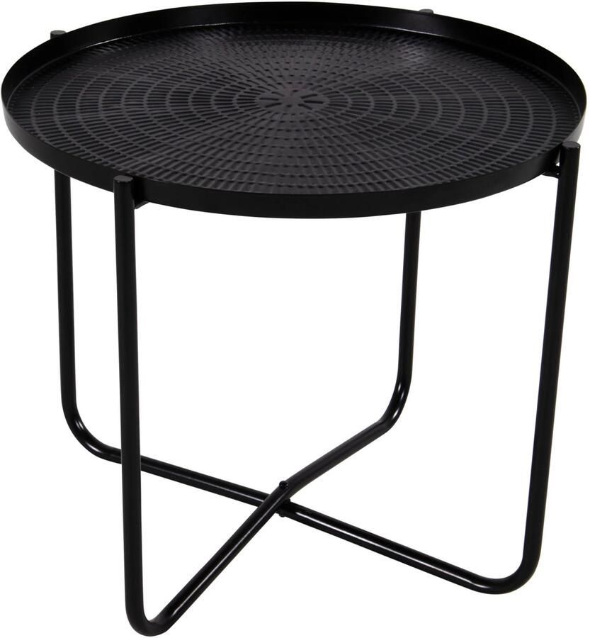 In And Outdoormatch Bijzettafel Zwart Ø40 5x35 cm Staal