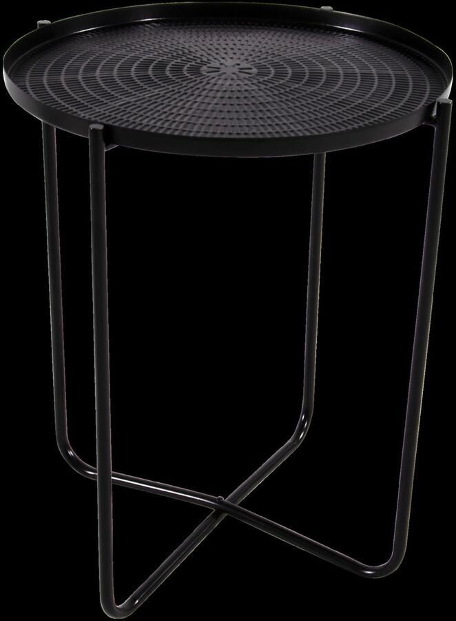 In And Outdoormatch Bijzettafel Zwart Ø40 5x50 cm Staal
