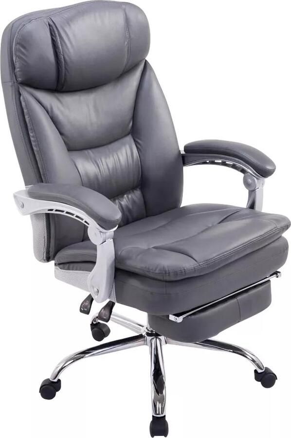 In And Outdoormatch Bureaustoel Attilio Blaise Kunstleer Grijs Op wielen Ergonomische bureaustoel Voor volwassenen In hoogte verstelbaar