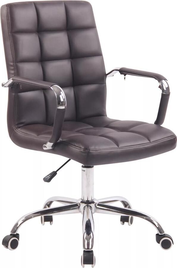 In And Outdoormatch Norito Bureaustoel Emily Bruin Op wielen Kunstleer Voor volwassenen Ergonomische bureaustoel In hoogte verstelbaar 45-55cm