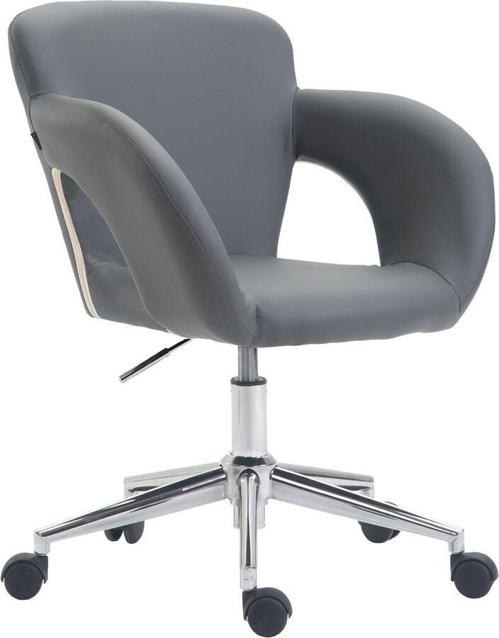 In And Outdoormatch Bureaustoel Idella Grijs Kunstleer Hoogwaardige Bekleding Luxe Bureaustoel Moderne Look