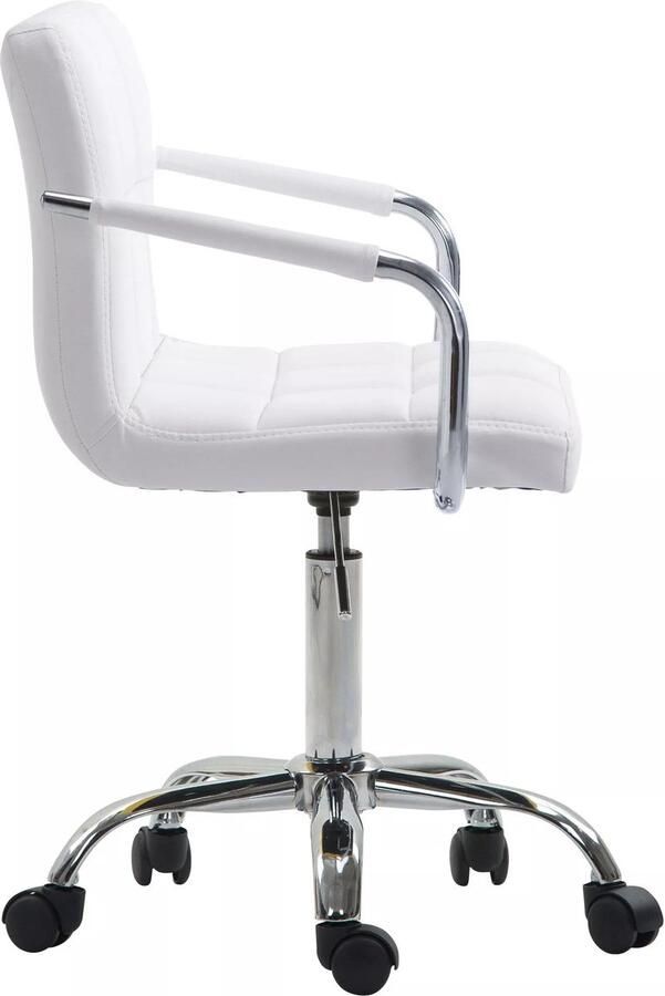 In And Outdoormatch Bureaustoel Loiva Rodger Wit Kunstleer Voor volwassenen Ergonomische bureaustoel Op wieltjes In hoogte verstelbaar