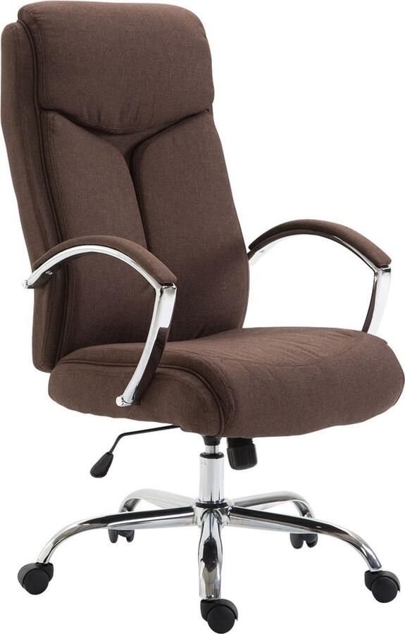 In And Outdoormatch Bureaustoel Magdalena Bruin Stof Hoge kwaliteit bekleding Exclusieve bureaustoel Luxe uitstraling