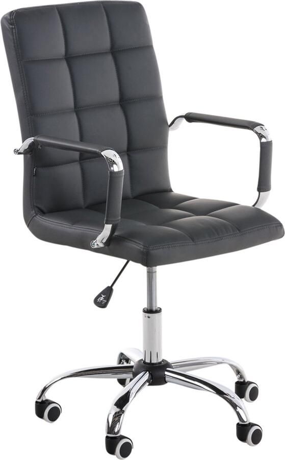 In And Outdoormatch Bureaustoel Quintin Grijs Kunstleer Hoogwaardige Bekleding Luxe Bureaustoel Moderne Look